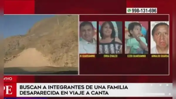 PNP busca a familia que desapareció en viaje a Canta