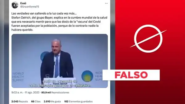 Stefan Oelrich no admitió que "era necesario mentir" para que la gente acepte las vacunas contra la COVID-19