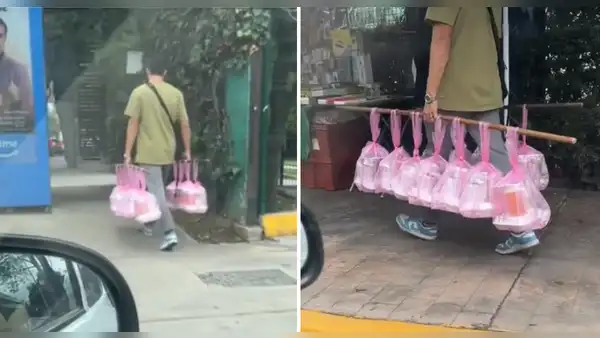 Joven repartidor sorprende con singular método para llevar almuerzos: “Vive en el 2030”