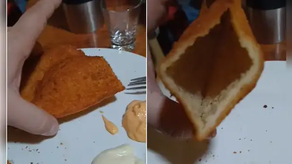 Joven queda en shock al darse cuenta de que la empanada que compró no tenía relleno: "Viene aparte”