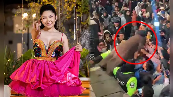 ¡Una estrella de rock! Yarita Lizeth realizó el salto del tigre y se lanzó sobre sus fanáticos