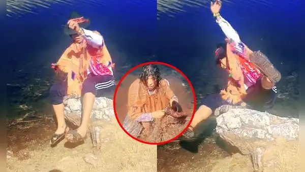 Joven de Cusco graba su primer video de TikTok y sufre épica caída: “Directo al agua”