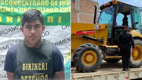 Detienen a policía implicado en robo de retroexcavadora en Chiclayo
