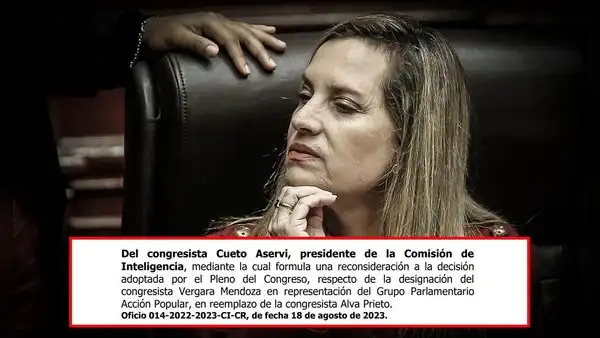 Congreso: No agrupada María del Carmen Alva busca aferrarse a la Comisión de Inteligencia