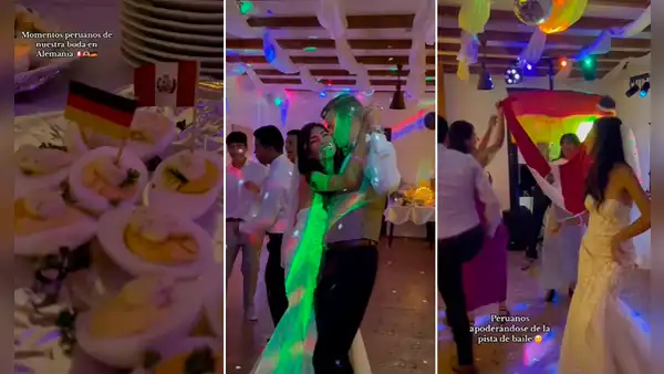 Peruana se casa con alemán y lo celebran al ritmo del Grupo 5: “Arriba la unión de culturas”
