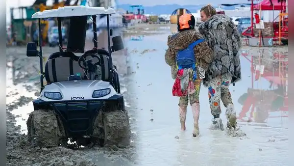 Miles de asistentes de festival quedan atrapados tras intensas lluvias en el desierto Nevada
