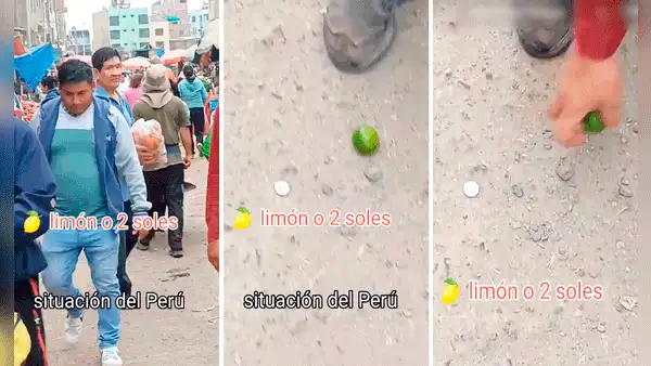 Hombre prefiere recoger un limón antes que una moneda que encontró en el piso de mercado