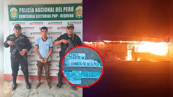 Loreto: joven es detenido tras incendiar su colegio y hacer pinta senderista