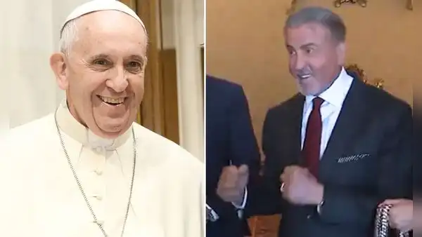 Sylvester Stallone bromea con el papa Francisco luego de verse en Roma: "¿Listo para boxear?"