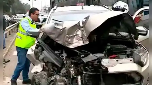 Surco: múltiple choque deja 3 heridos de gravedad cerca del puente Primavera