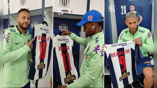 Alianza Lima entregó camisetas personalizadas a todos los jugadores de la selección de Brasil