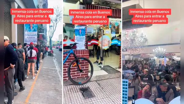 Argentinos hacen enorme cola para ingresar a restaurante de comida de Perú en Buenos Aires