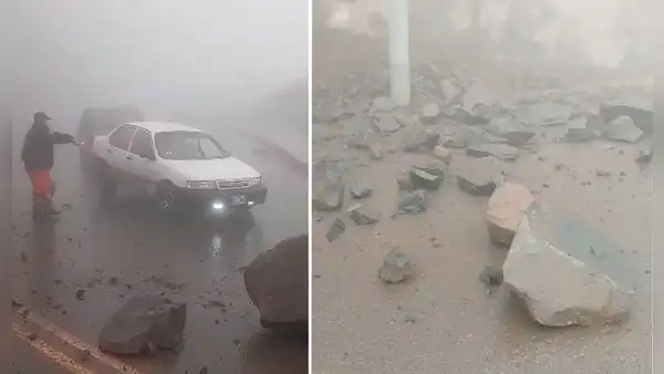 Pasamayito: reportan nuevo deslizamiento de rocas en vía