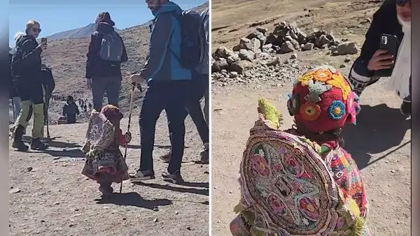 Niña cusqueña sorprende a turistas con traje típico en la Montaña de 7 Colores: “Linda wawita”