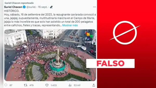 Foto de la Plaza 2 de Mayo no muestra la 'Marcha por la democracia' del 16 de septiembre