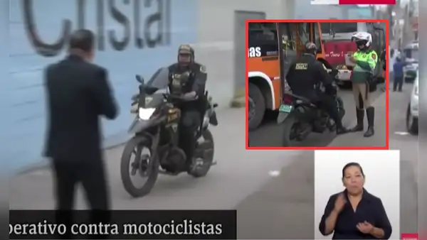 Rímac: policía motorizado es multado por su propio compañero tras invadir vereda peatonal