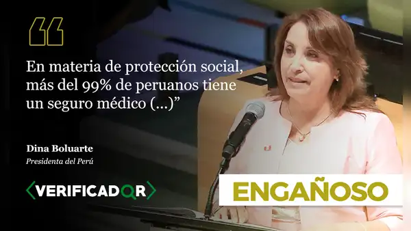 Dina Boluarte exageró la cantidad de asegurados ante Naciones Unidas: no son “más del 99%”