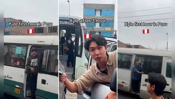 Coreano en Perú queda sorprendido con los cobradores de combi y los imita: “Carro vacío, sube, sube”