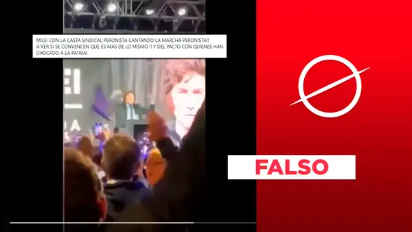 Javier Milei no canta ‘La marcha peronista’: es un video adulterado