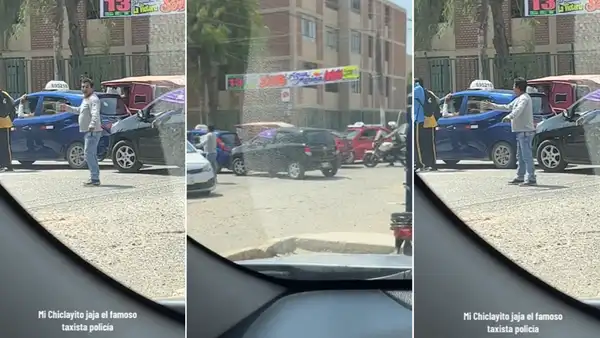 Taxista hace de policía y ordena el tránsito en Chiclayo: "El poli obedece la orden"