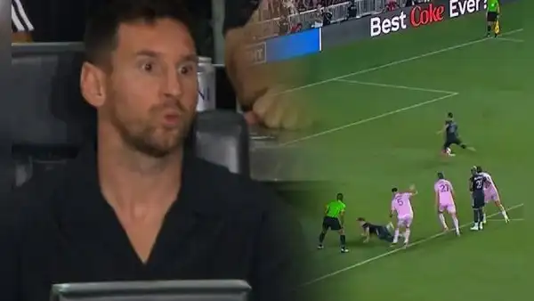 Lionel Messi y su sufrida reacción al ver el 2-0 de Houston Dynamo sobre Inter Miami