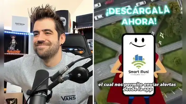 ¡Un junte inesperado!: youtuber Auronplay destaca app de seguridad ciudadana en Arequipa
