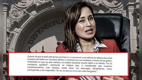 Defensoría: piden iniciar proceso disciplinario contra adjunta Elizabeth Zea por accionar violento
