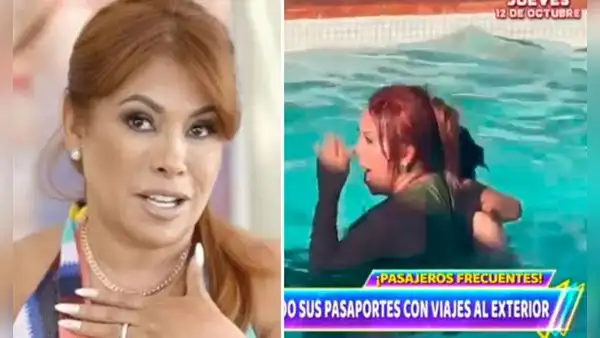 Andrés Roca Rey sorprendió a Magaly al lanzarla a una piscina con ropa en lujoso viaje
