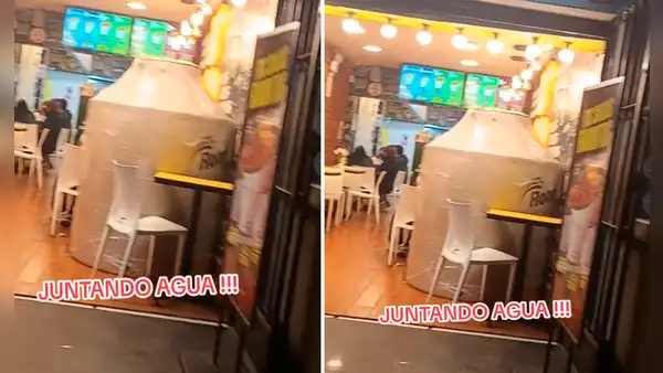 Captan enorme tanque dentro de restaurante y usuarios reaccionan: “Preparándose para el corte de agua”