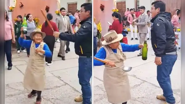 Adulta mayor cautiva en las redes sociales bailando huaino: ¡Linda muñequita!