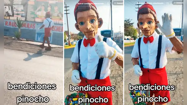 Captan a 'Pinocho' vendiendo dulces en buses de Carabayllo y usuarios bromean: “Se le escapó a Gepetto”