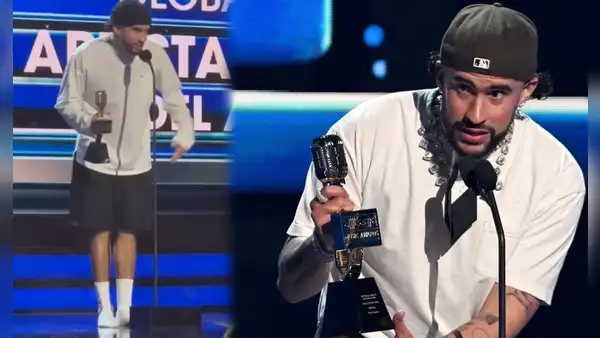 Bad Bunny recibe premio Billboard con collar de 7,5 millones de dólares, pero en medias: ¿qué pasó?