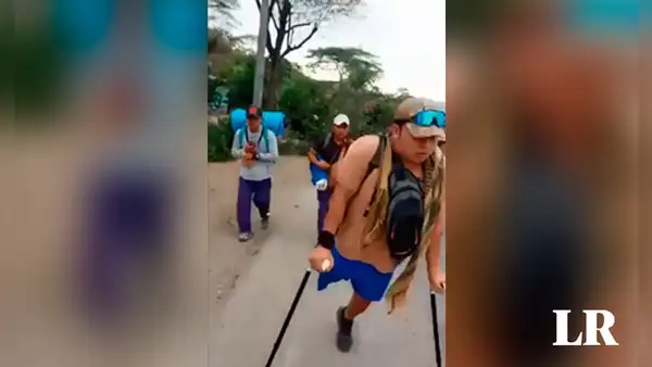 Peregrino con discapacidad conmueve las redes al caminar al encuentro del Señor Cautivo de Ayabaca
