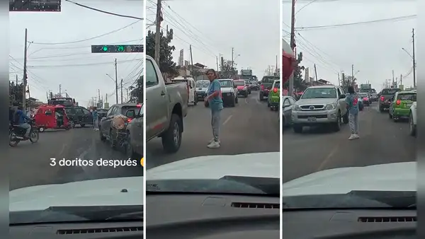 Mujer se baja de auto y dirige el tránsito para llegar a su destino: "Necesito que me ordene la vida"