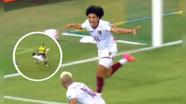 Eduard Bello metió un golazo a Brasil de 'chilena' y empató el partido para Venezuela
