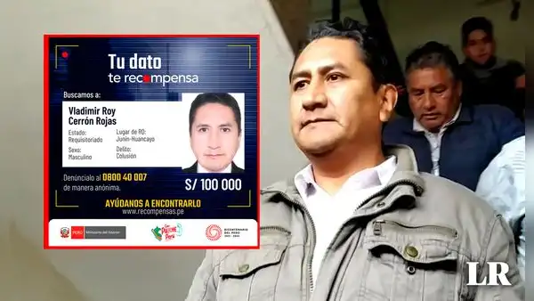 Vladimir Cerrón: Ministerio del Interior ofrece S/100.00 de recompensa por su ubicación