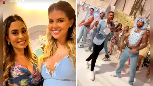 Brunella Horna es sorprendida por Edson Dávila al invitar strippers a su baby shower