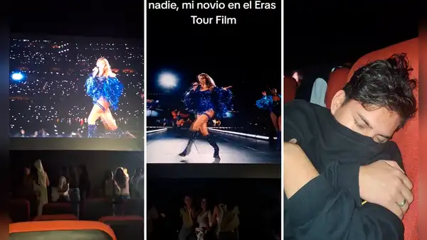 Joven va con su novio al cine para ver película de Taylor Swift, pero él se queda dormido