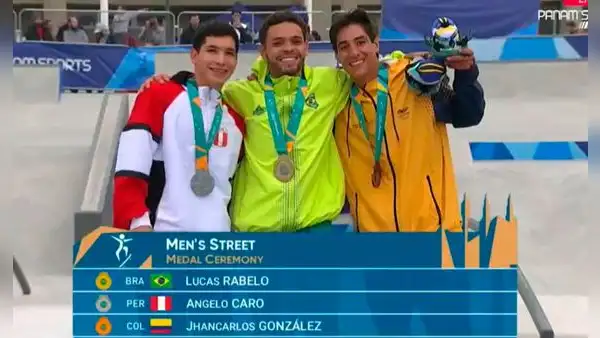 ¡Angelo Caro ganó la medalla de plata en skate y le da su cuarta presea a Perú en Santiago 2023!