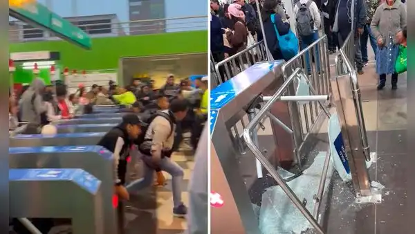 Metro de Lima: usuarios destruyen mobiliario de estación Bayóvar por incidente en sistema de ingreso