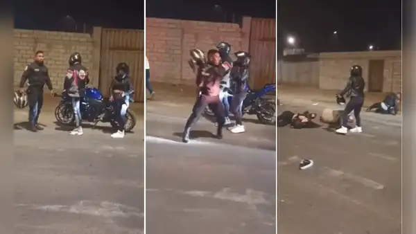 Policía trató de detener a motociclista en pique ilegal en Trujillo y ocasionó aparatoso accidente