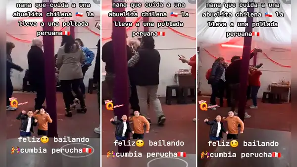 Peruana que trabaja en Chile lleva a adulta mayor a una pollada y la hace bailar cumbia de Néctar