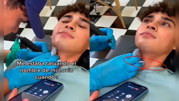Joven se fue a tatuar el nombre de su enamorada, pero lo llaman para terminar: “Hasta a mí me dolió”