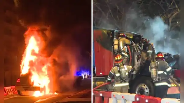San Isidro: tráiler de carga se incendia en plena avenida Pershing