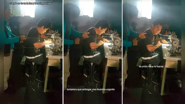 Emprendedores improvisan para terminar de coser un pedido ante corte de luz: “La unión hace la fuerza”