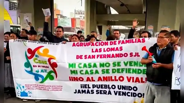 ¡Más de 10.000 personas serían afectadas! Vecinos de SJL protestan contra proyecto de anillo vial