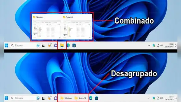 Windows 11 se actualiza y ya permite desagrupar los botones de la barra de tareas