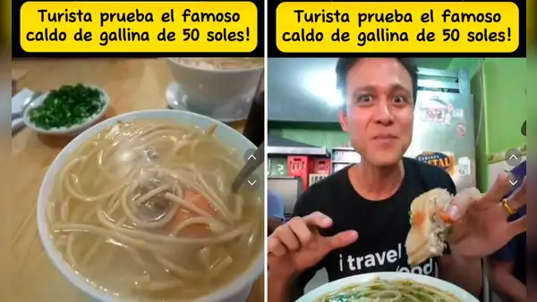 Extranjero prueba caldo de gallina a S/50 en Cusco, pero usuarios cuestionan el precio: "Muy caro"