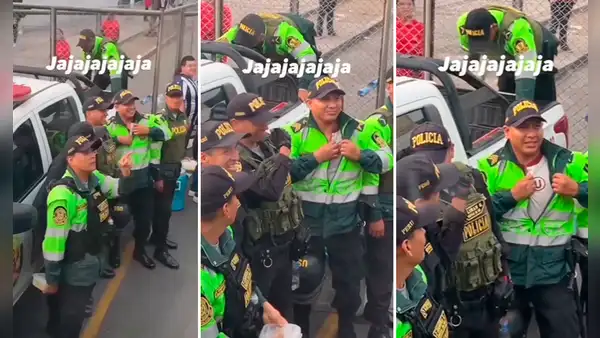 Policía es elogiado por hinchas tras usar la camiseta de la ‘U’ en pleno trabajo: “Sí sabe de campeones”