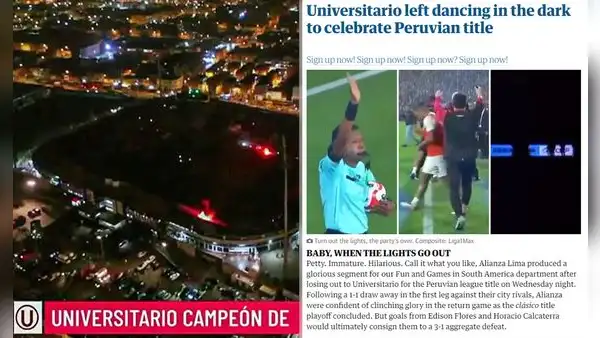 The Guardian sobre apagón en Matute tras victoria de la 'U': "Inmaduro. Les salió el tiro por la culata"